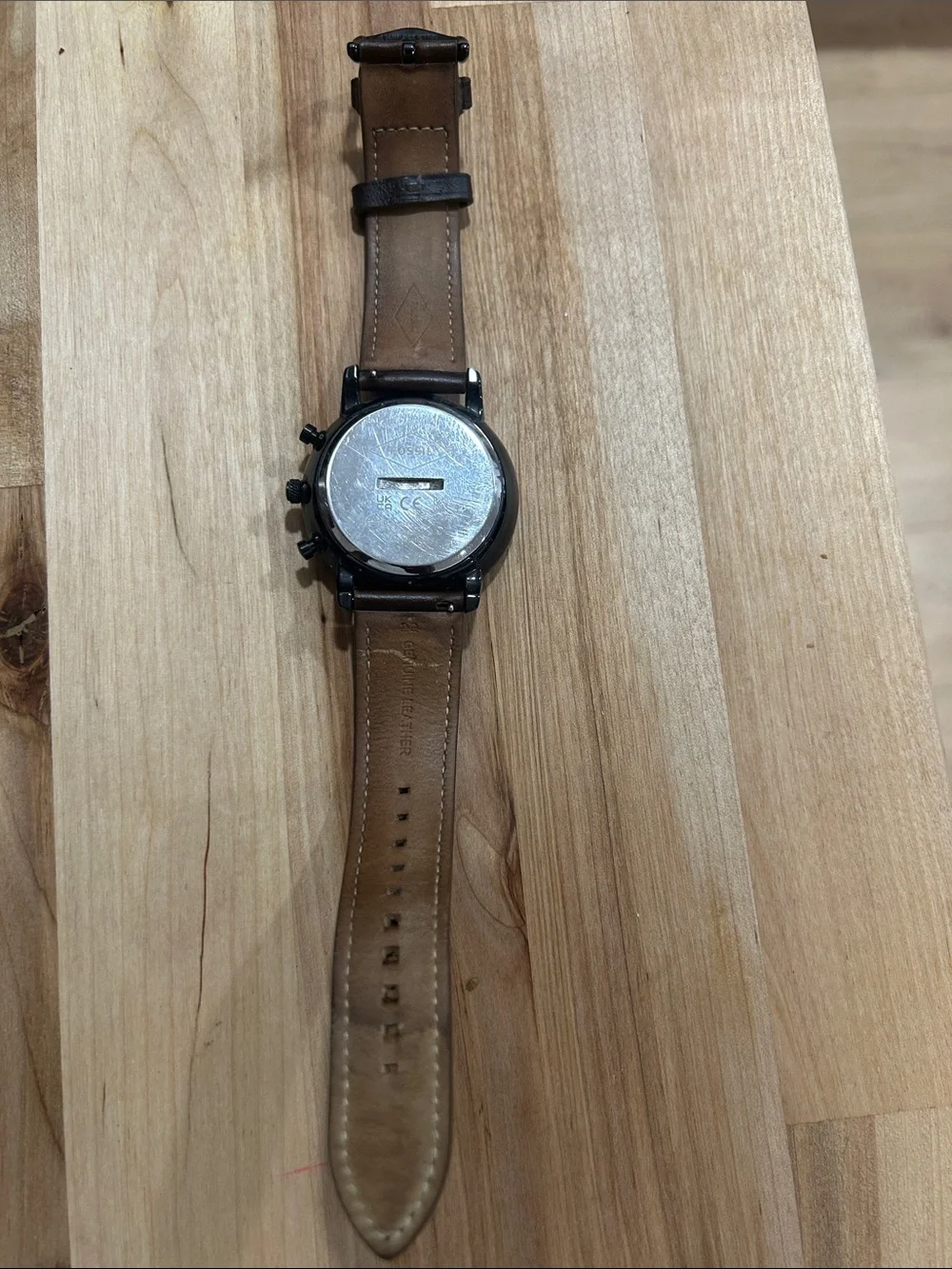 Fossil Men's Black and Brown Leather Strap Watches Duo